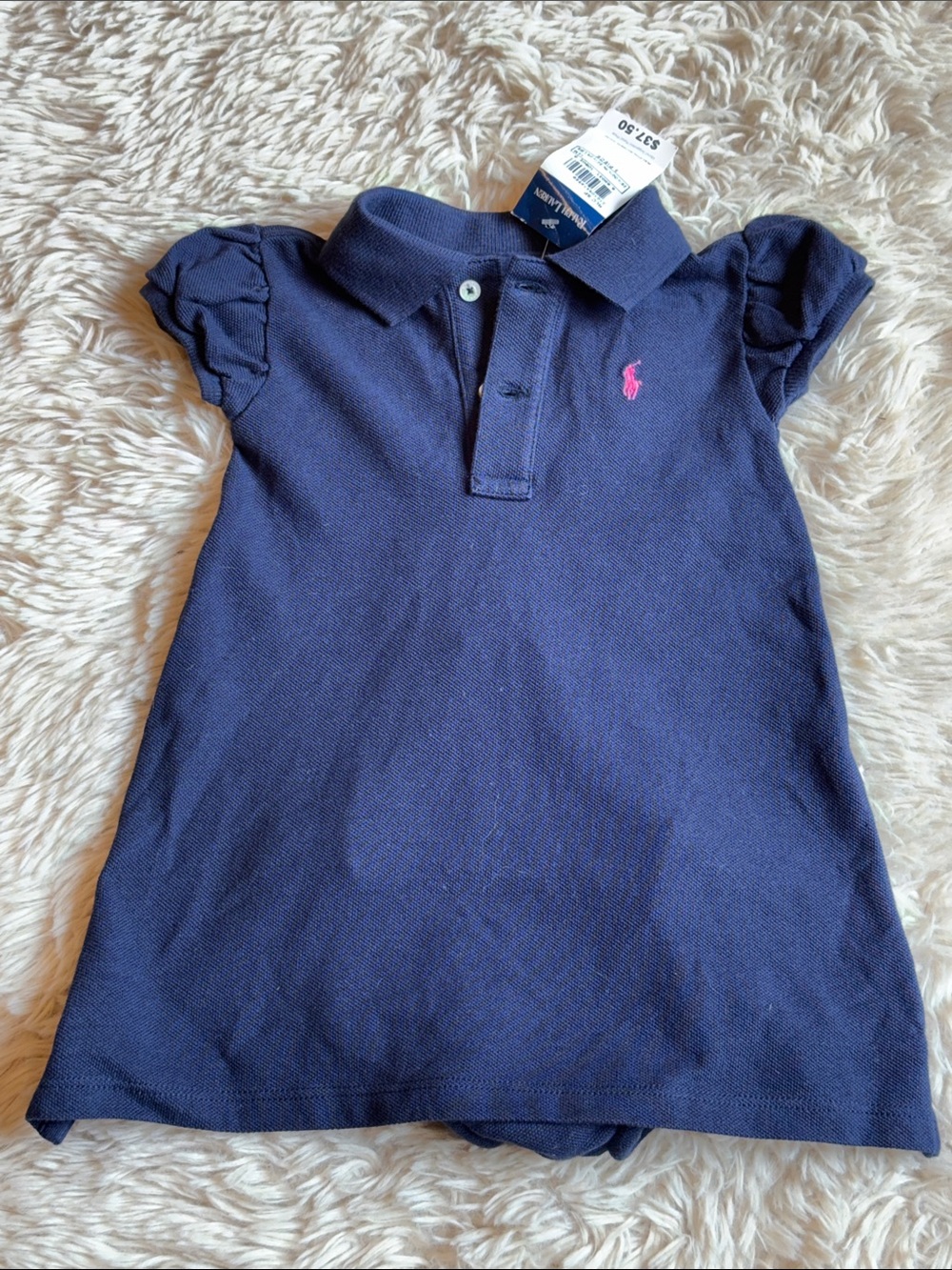 🐎 NWT Ralph Lauren Navy Polo Dress with Pink Pony